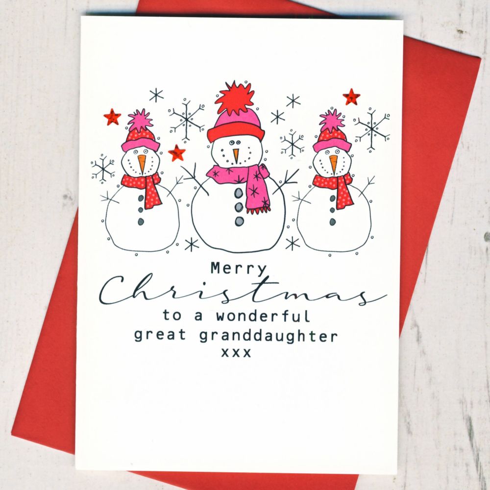 <!-- 009--> Merry Christmas Great Granddaughter Card