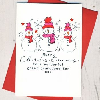  Merry Christmas Great Granddaughter Card