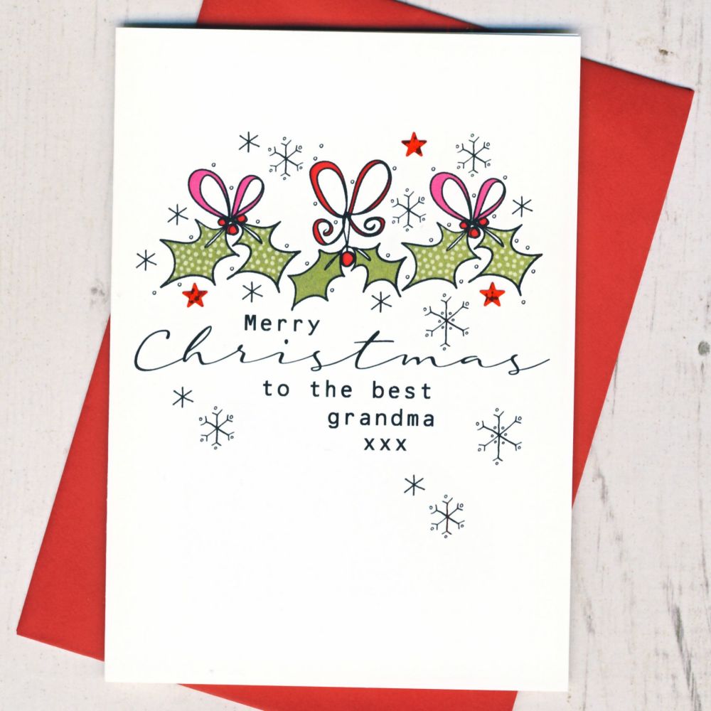 <!-- 009--> Merry Christmas to the Best Grandma Card