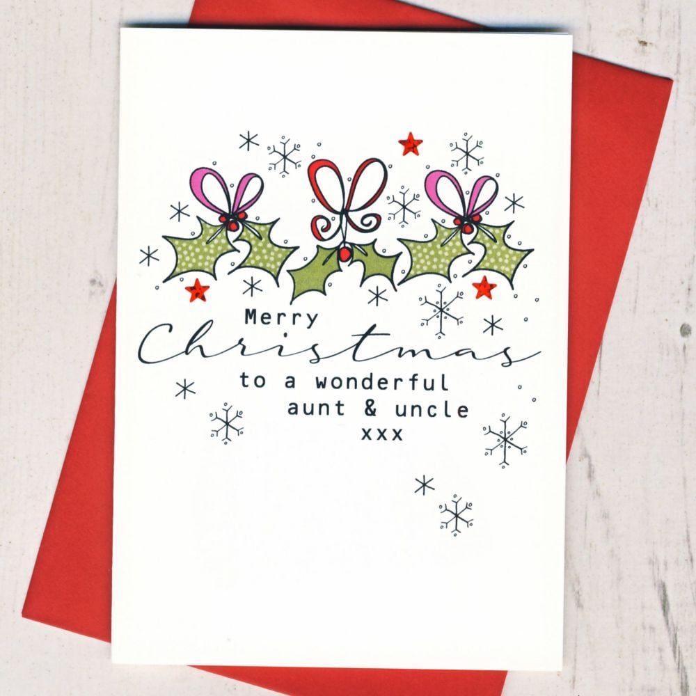 <!-- 020--> Merry Christmas Aunt & Uncle Card