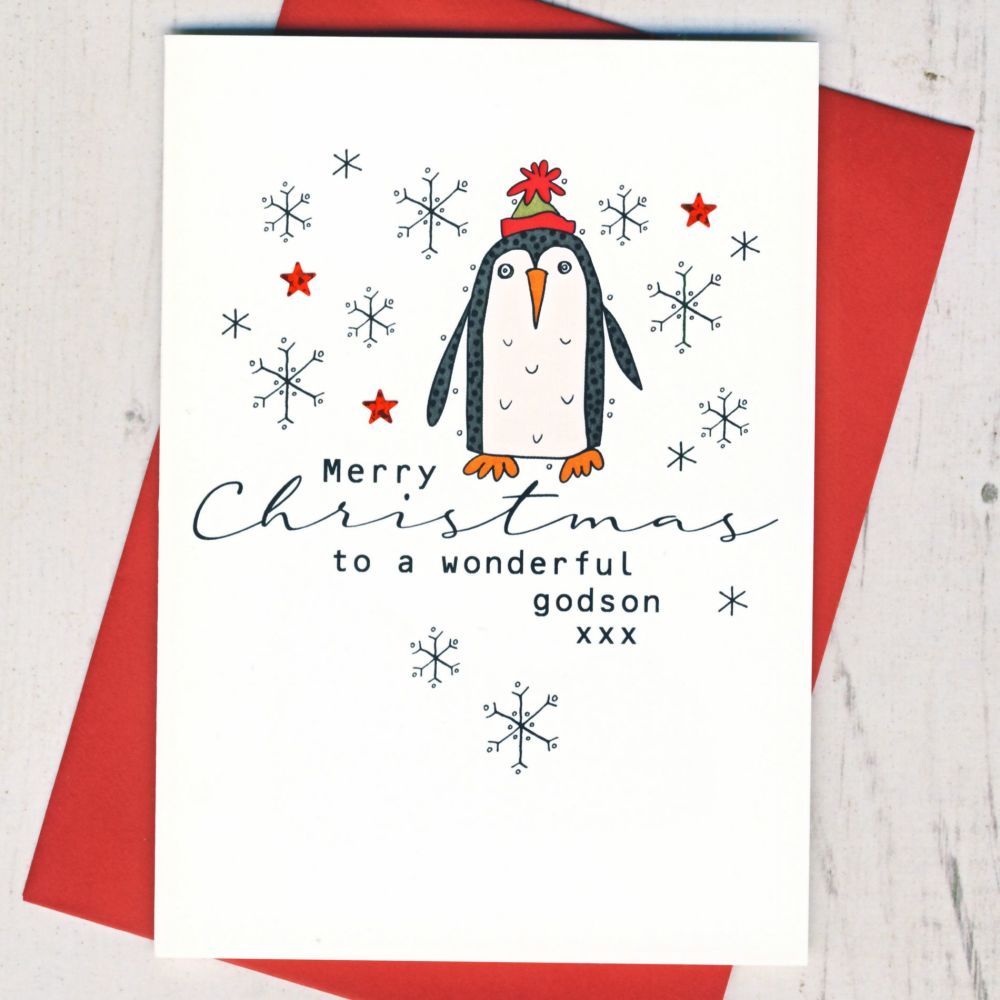 <!-- 009--> Merry Christmas Godson Card