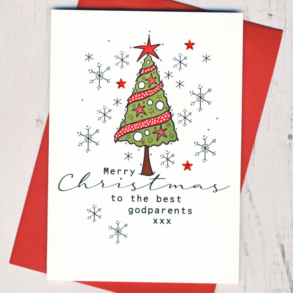 <!-- 010--> Merry Christmas Godparents Card