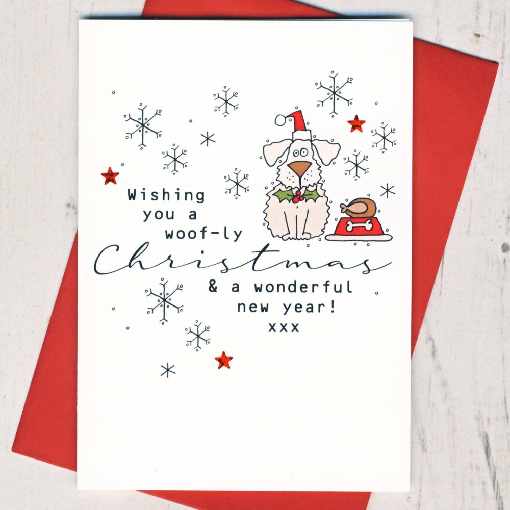 <!-- 009--> Wishing you a Woofly Christmas Card