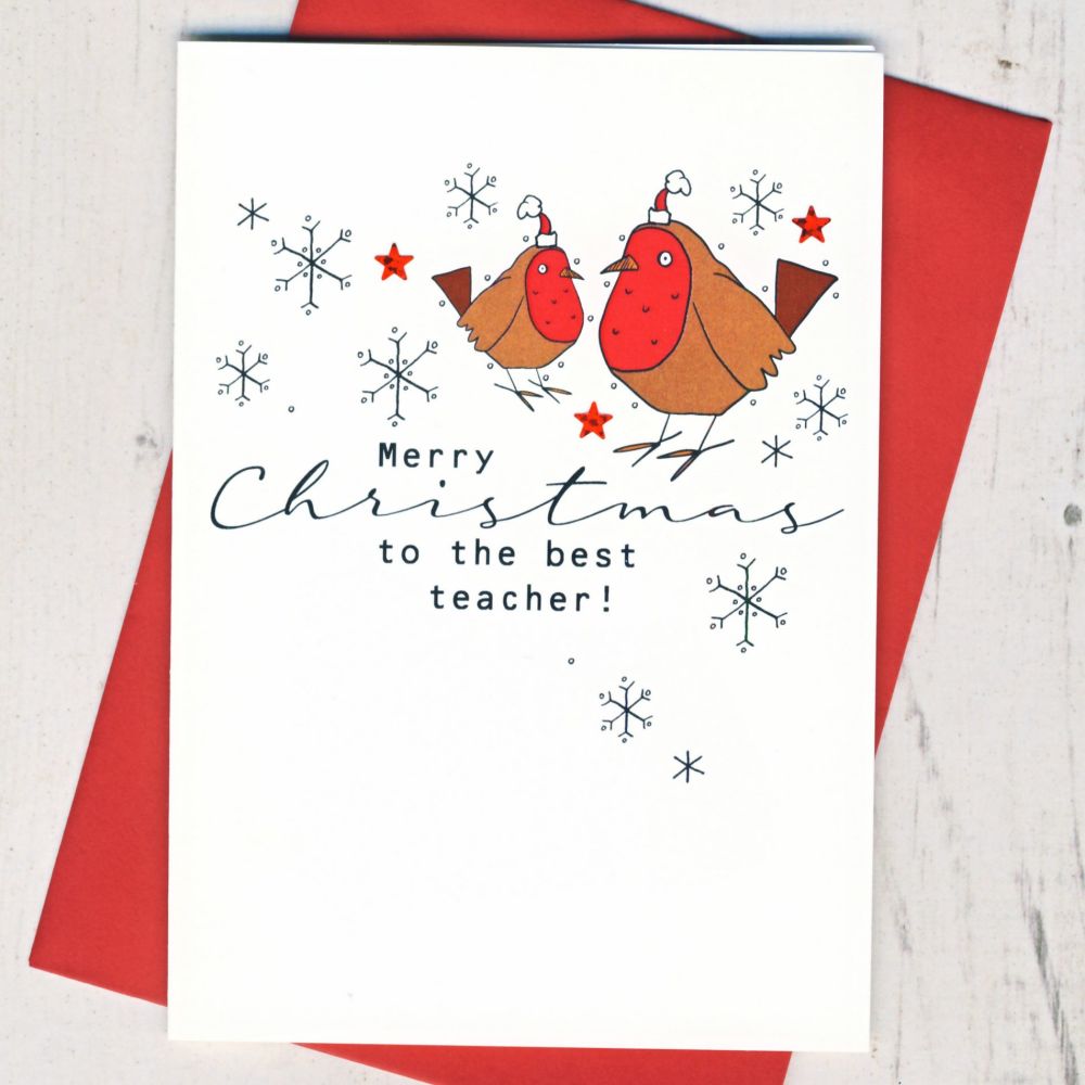 <!-- 009--> Merry Christmas Teacher Card