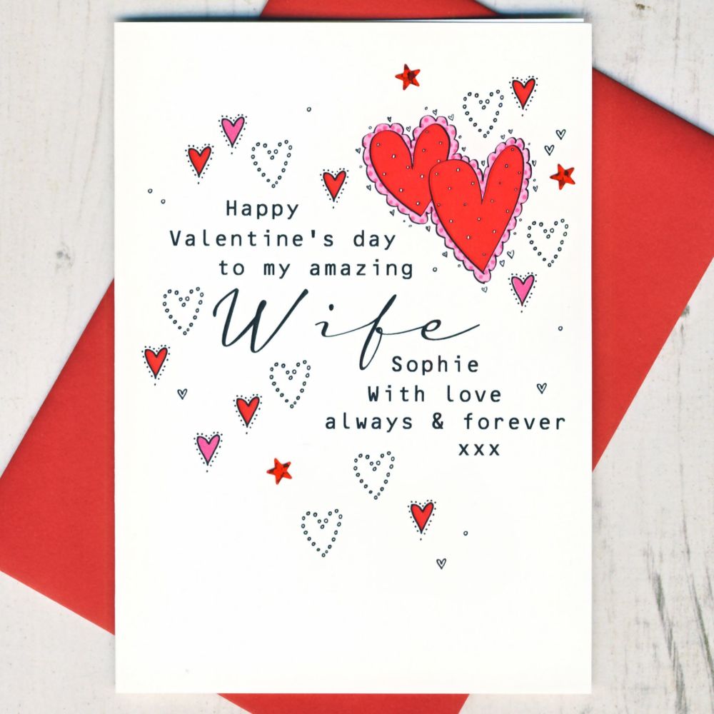 <!-- 008--> Personalised Wife Valentines Card