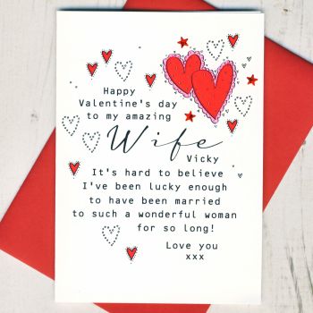  Personalised Wife Valentines Card