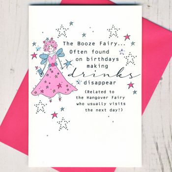  Booze Fairy Birthday Card