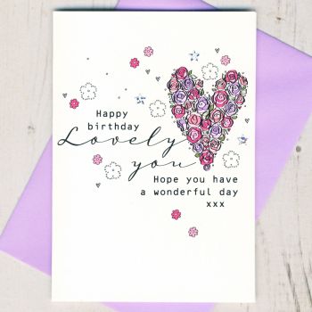  Floral Heart Birthday Card