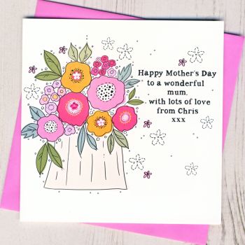  Personalised Bright Floral Mother's Day Card