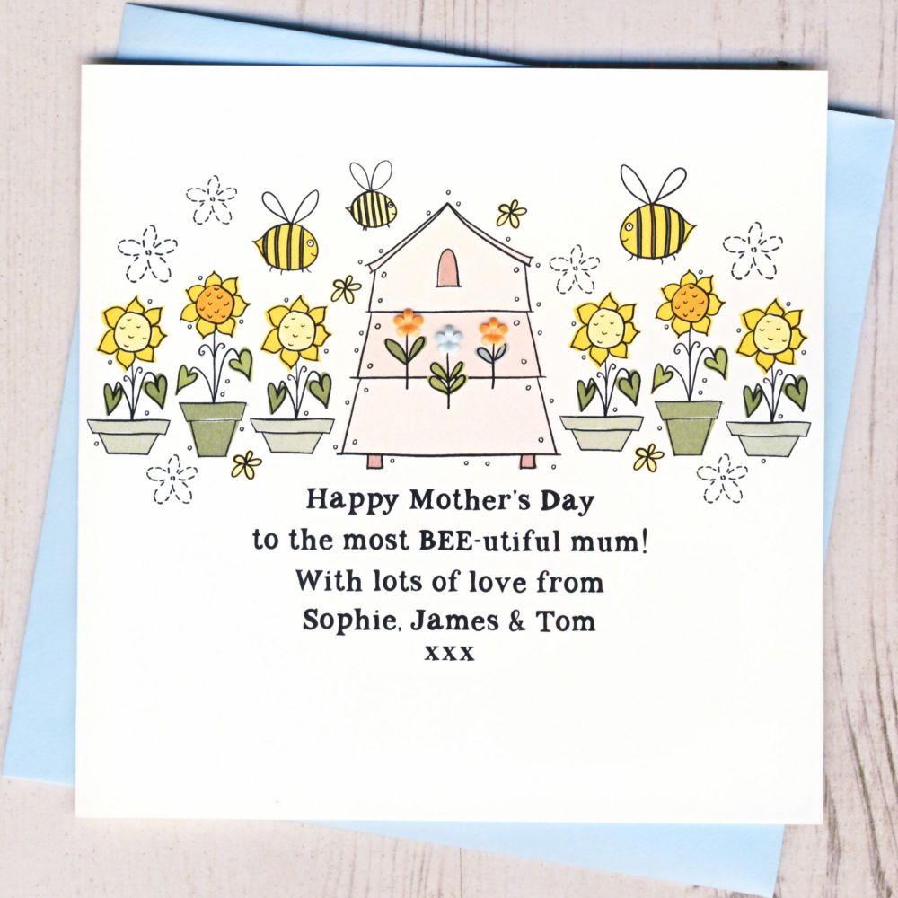 <!-- 001 --> Hap-Bee Mother's Day Card