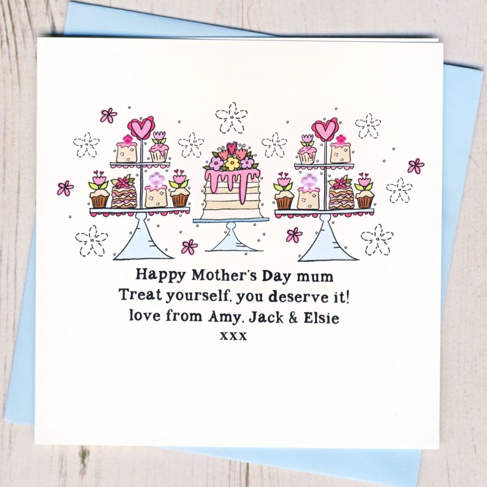 <!-- 002 --> Personalised Treat Yourself Mother's Day Card