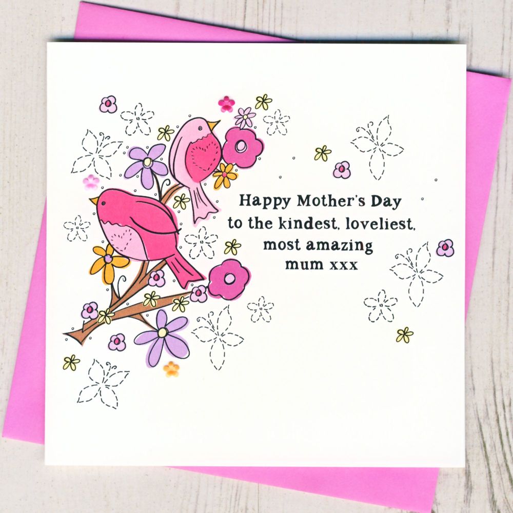<!-- 021 --> Birds Happy Mother's Day Card