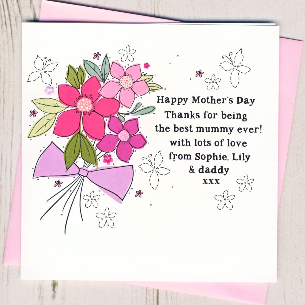 <!-- 004 --> Personalised Best Mummy Happy Mother's Day Card