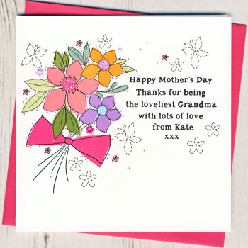  Personalised Lovely Grandma Happy Mother's Day Card