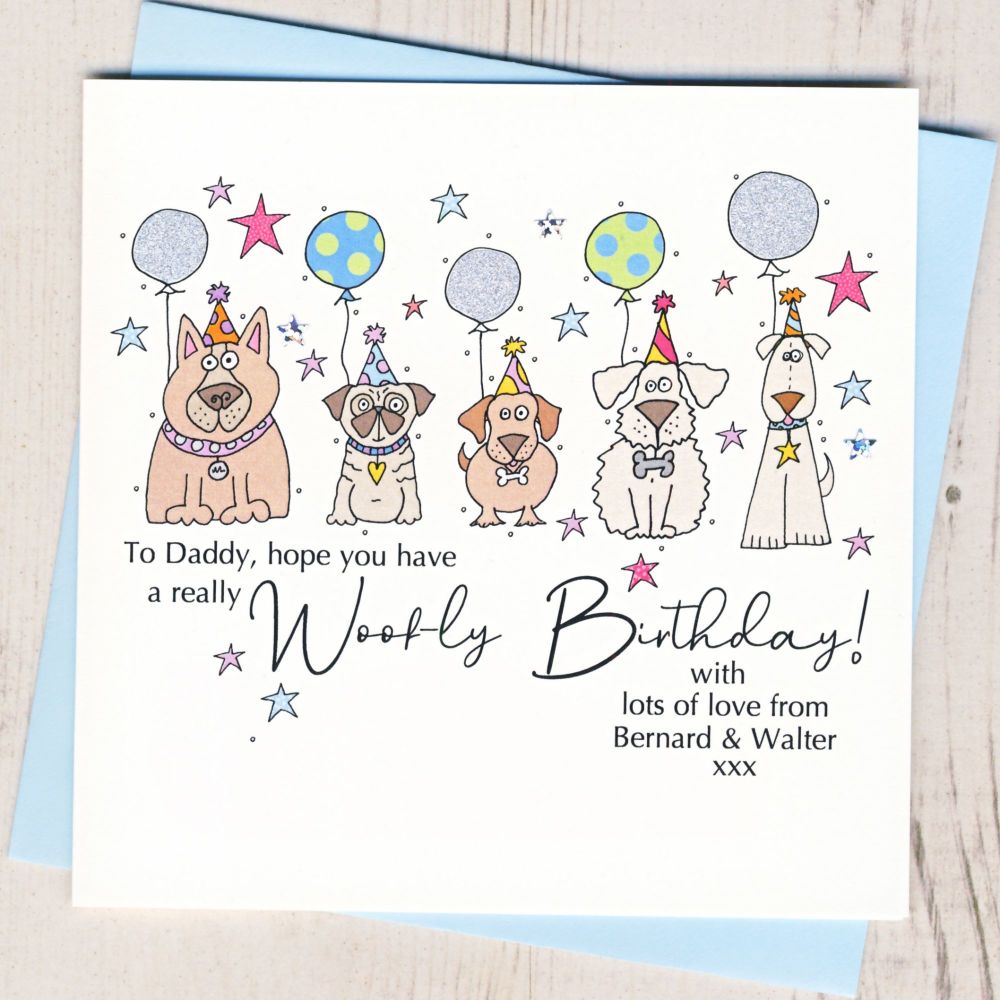 <!-- 011 --> Personalised Woofly Birthday Card