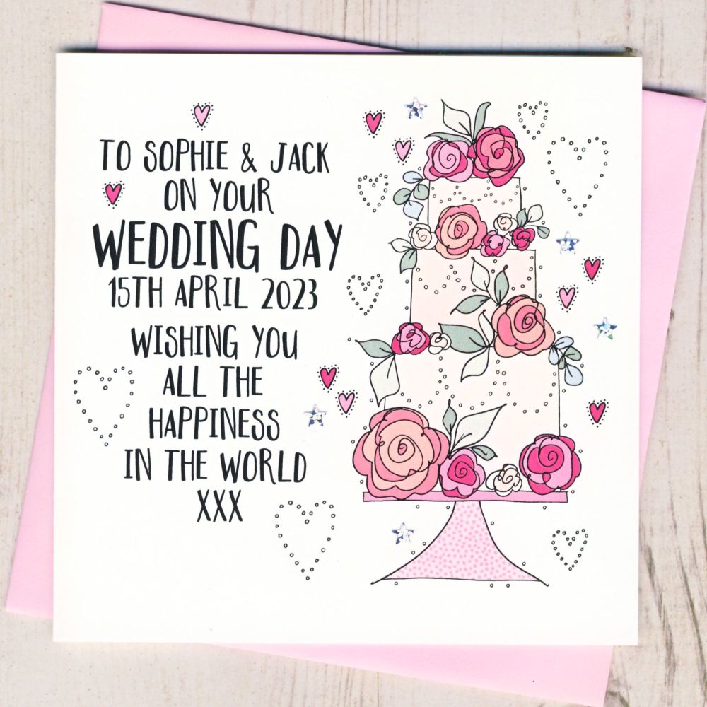 <!-- 034 -->Personalised Wedding Cake Card