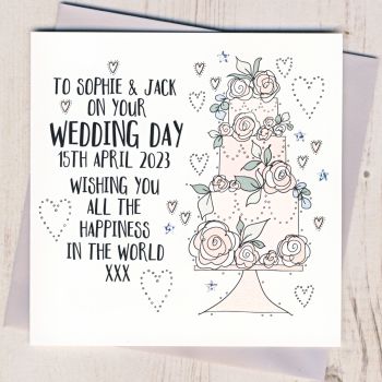 Personalised Wedding Cake Card