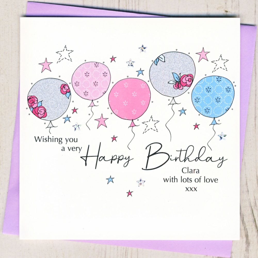 <!-- 036 --> Personalised Birthday Balloons Card