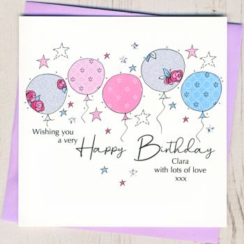  Personalised Birthday Balloons Card