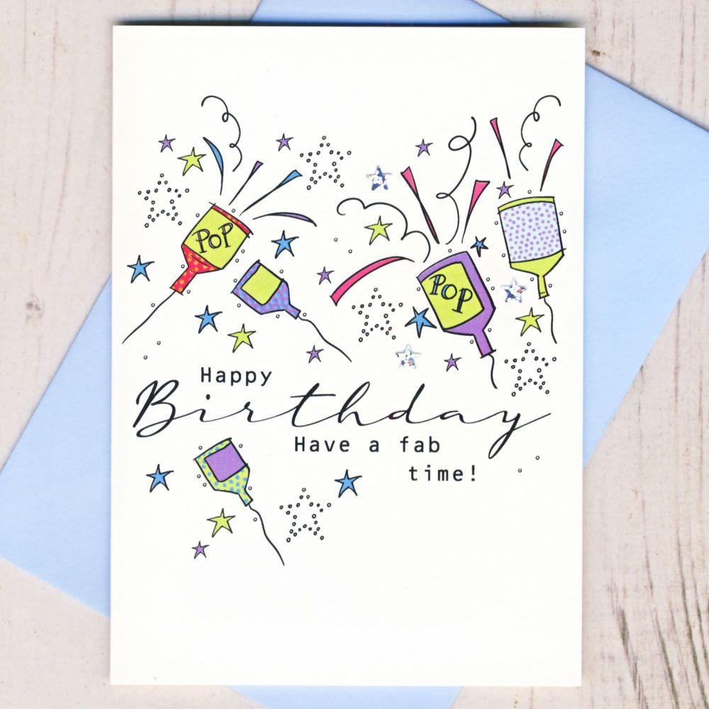 Party Poppers Birthday Card