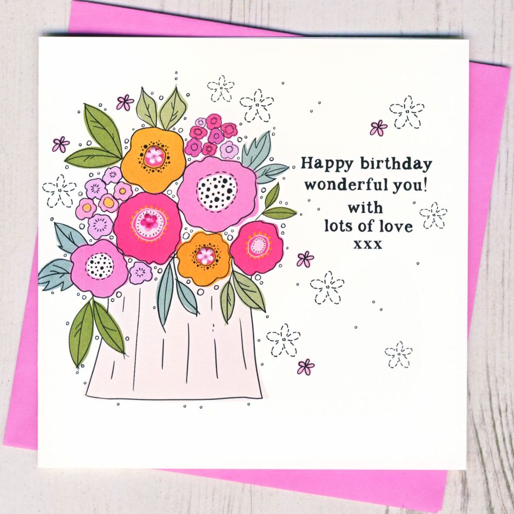 <!-- 018 --> Bright Floral Birthday Card