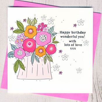  Bright Floral Birthday Card