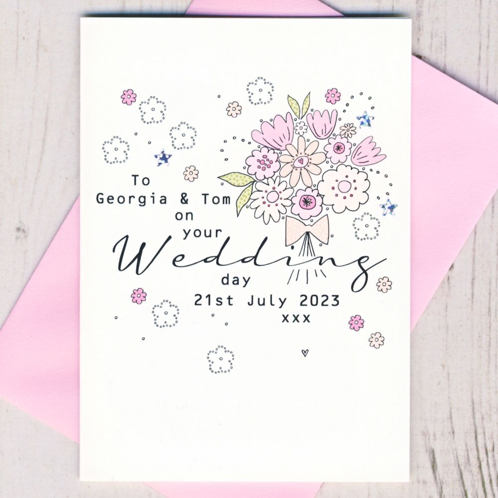 <!-- 037 -->Personalised Wedding Bouquet Card
