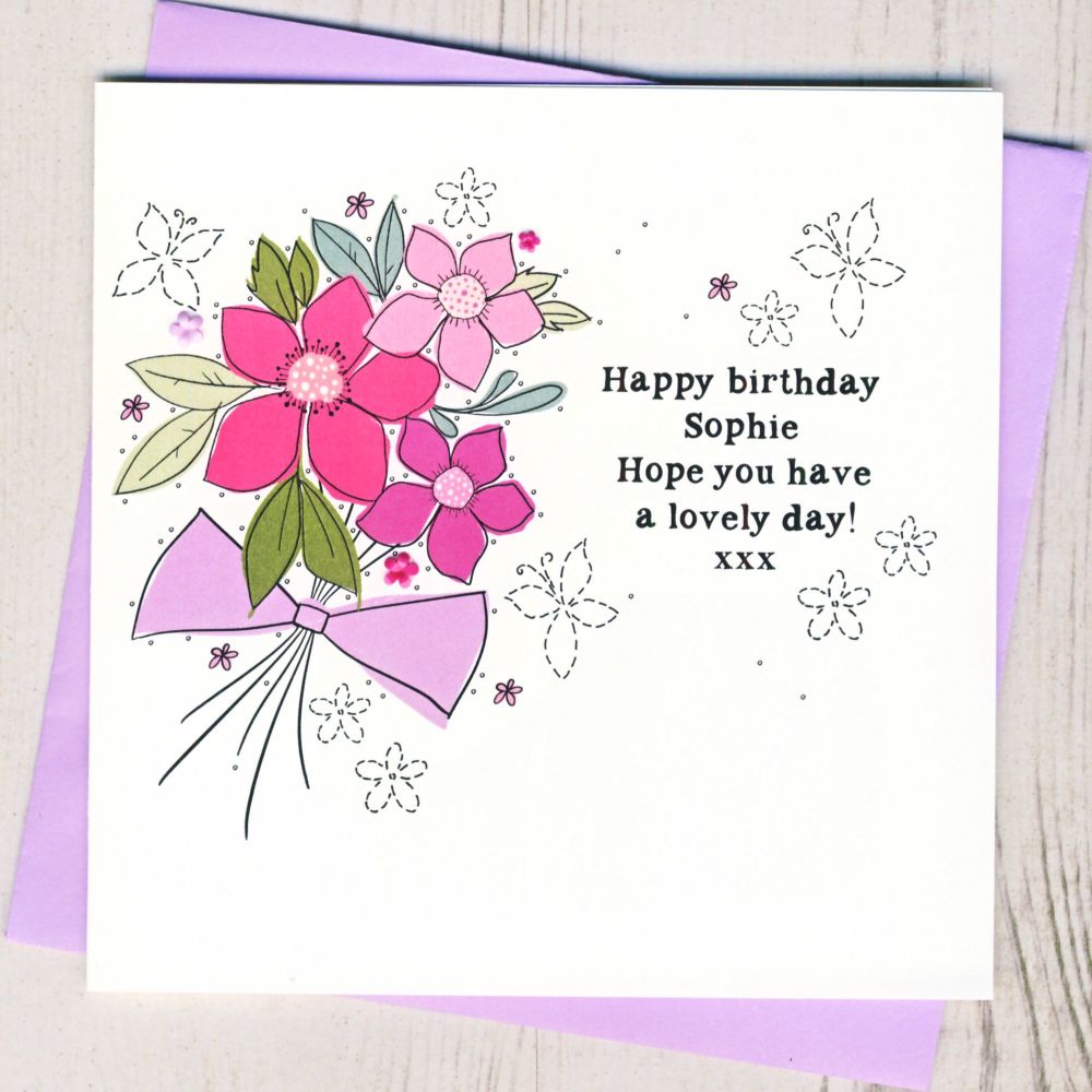 <!-- 022 --> Personalised Bunch of Flowers Birthday Card