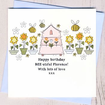 Personalised Happy Birthday Bee-utiful Card
