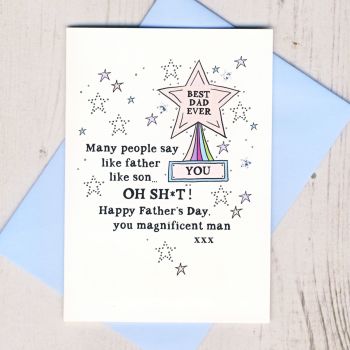 Happy Father's Day To A Star Dad Card