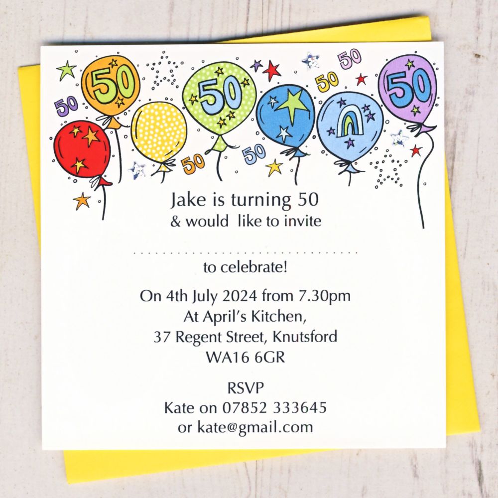 <!-- 006 -->Pack of Special Age Party Invitations