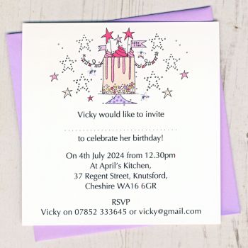 Pack of Birthday Cake Party Invitations