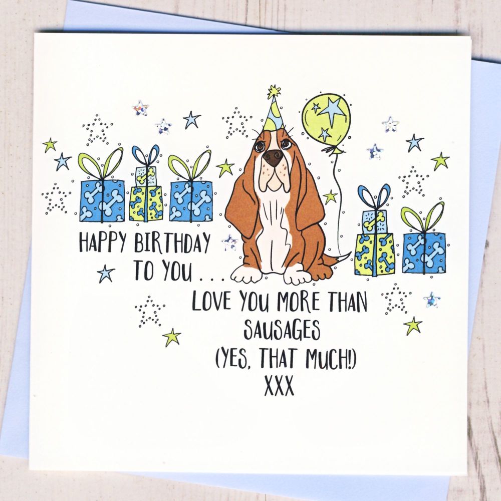 Basset Hound Birthday Card