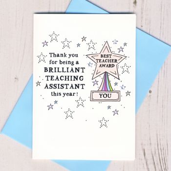  Thank You For Being a Brilliant Teaching Assistant Card