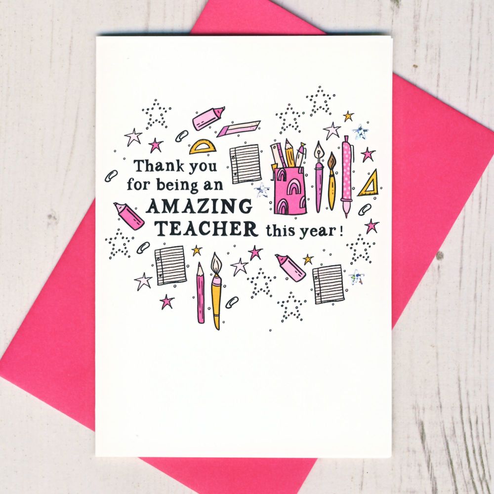  Thank You For Being an Amazing Teacher Card