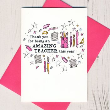  Thank You For Being an Amazing Teacher Card