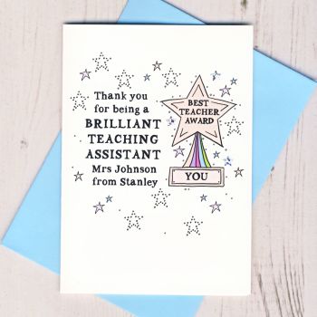  Personalised Thank You For Being a Brilliant Teaching Assistant Card