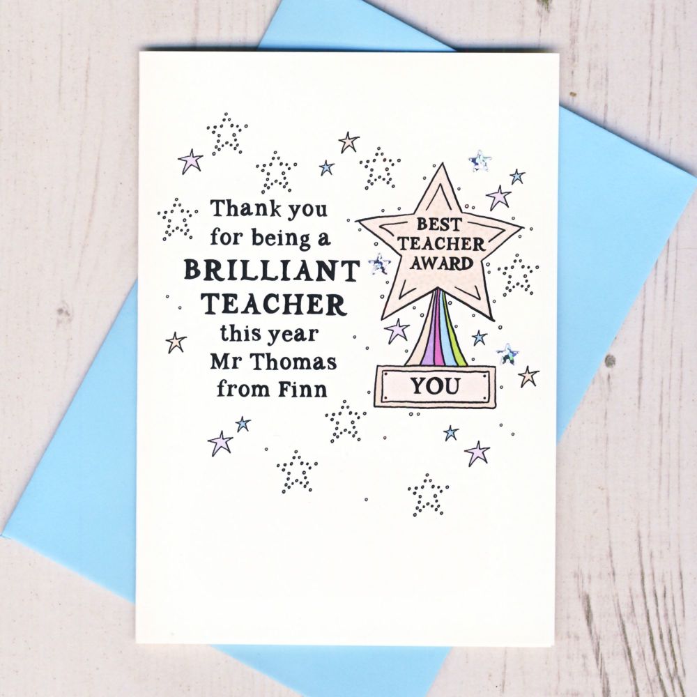 <!-- 033 --> Personalised Thank You For Being a Brilliant Teacher Card