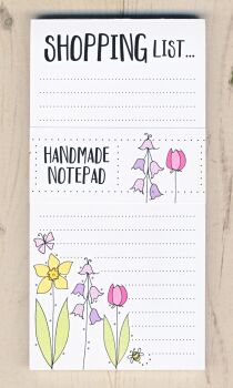 Floral Shopping  List Notepad