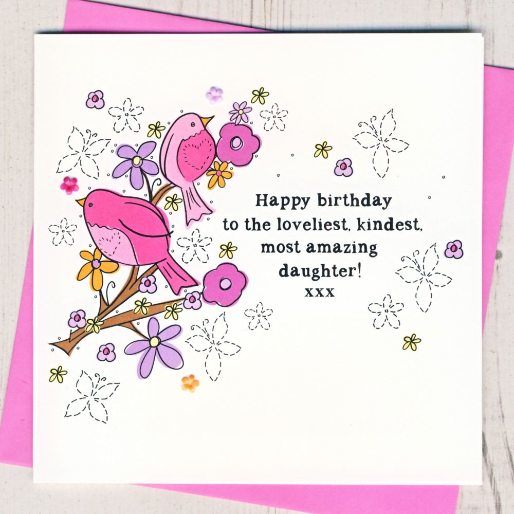 <!-- 021 --> Daughter Birds Birthday Card