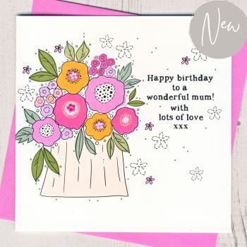  Bright Floral Mum Birthday Card