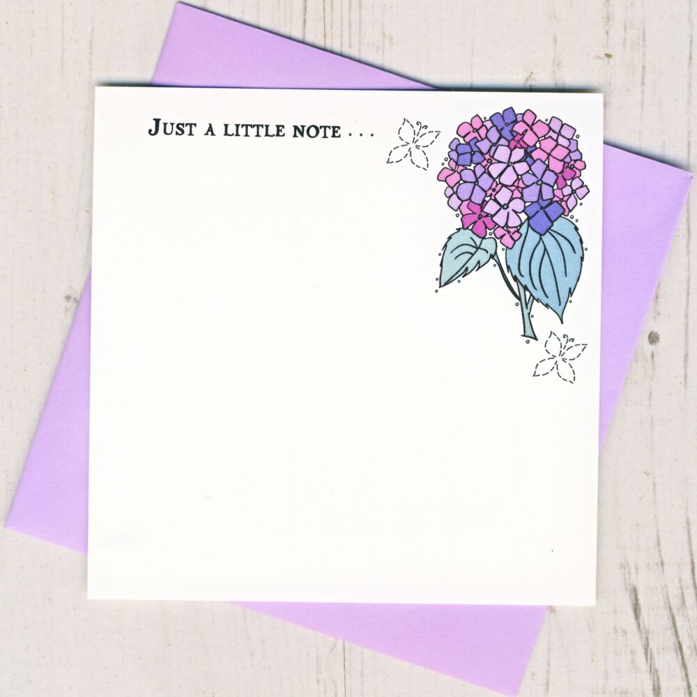 <!-- 017 -->Box of 12 Lilac Hydrangea Notecards