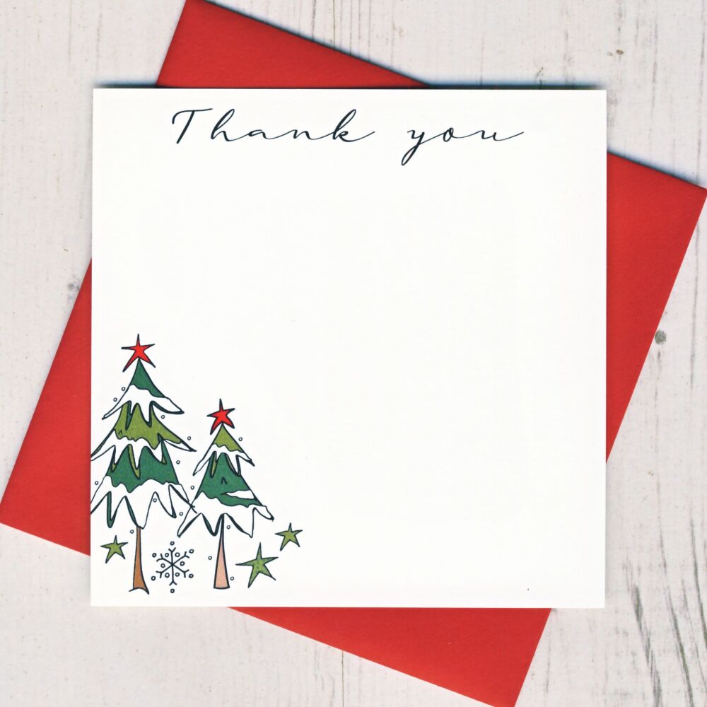 <!-- 015 -->Box of 12 Christmas Trees Thank You Notecards