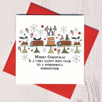  Merry Christmas Godmother Card