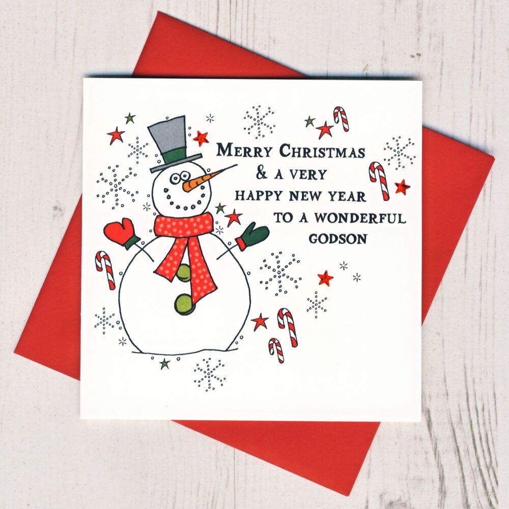 <!-- 008--> Merry Christmas Godson Card