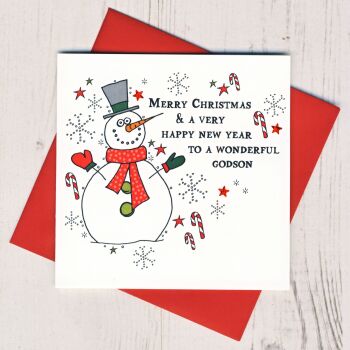  Merry Christmas Godson Card