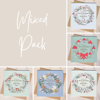  Mixed Pack of Five Luxury Christmas Cards