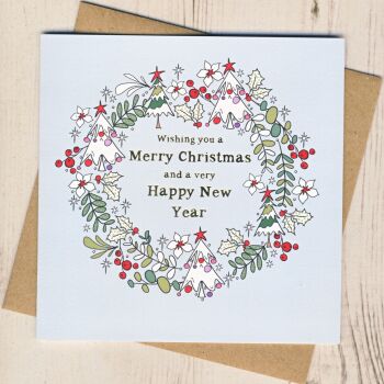  Pack of Five Christmas Tree Wreath Cards