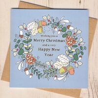 <!-- 003 --> Pack of Five Christmas Pinecone Wreath Cards