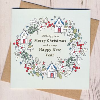 Pack of Five Christmas Wreath Cards